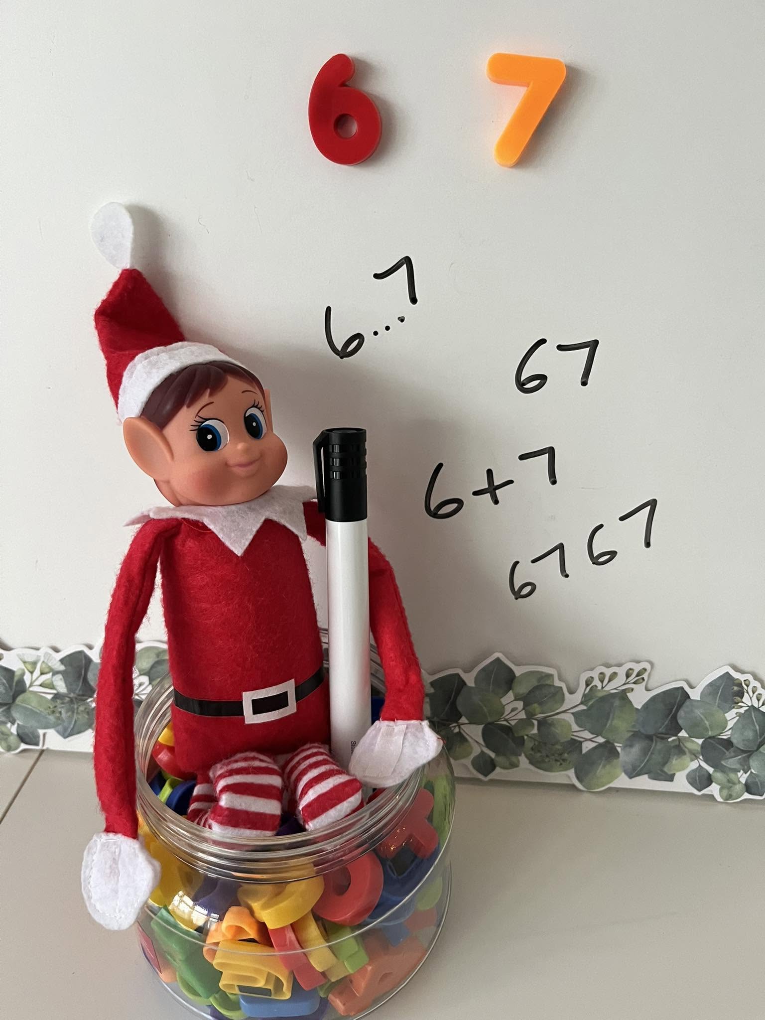 Maths display with playful decorations